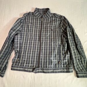 Men's Plaid Banana Republic Preppy Windbreaker Jacket Size XL old money classic